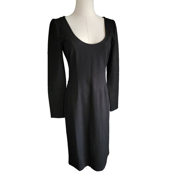 J.Crew Long-sleeve midi sheath dress in Italian ponte in black Mario Bellucci 6 - Picture 3 of 6